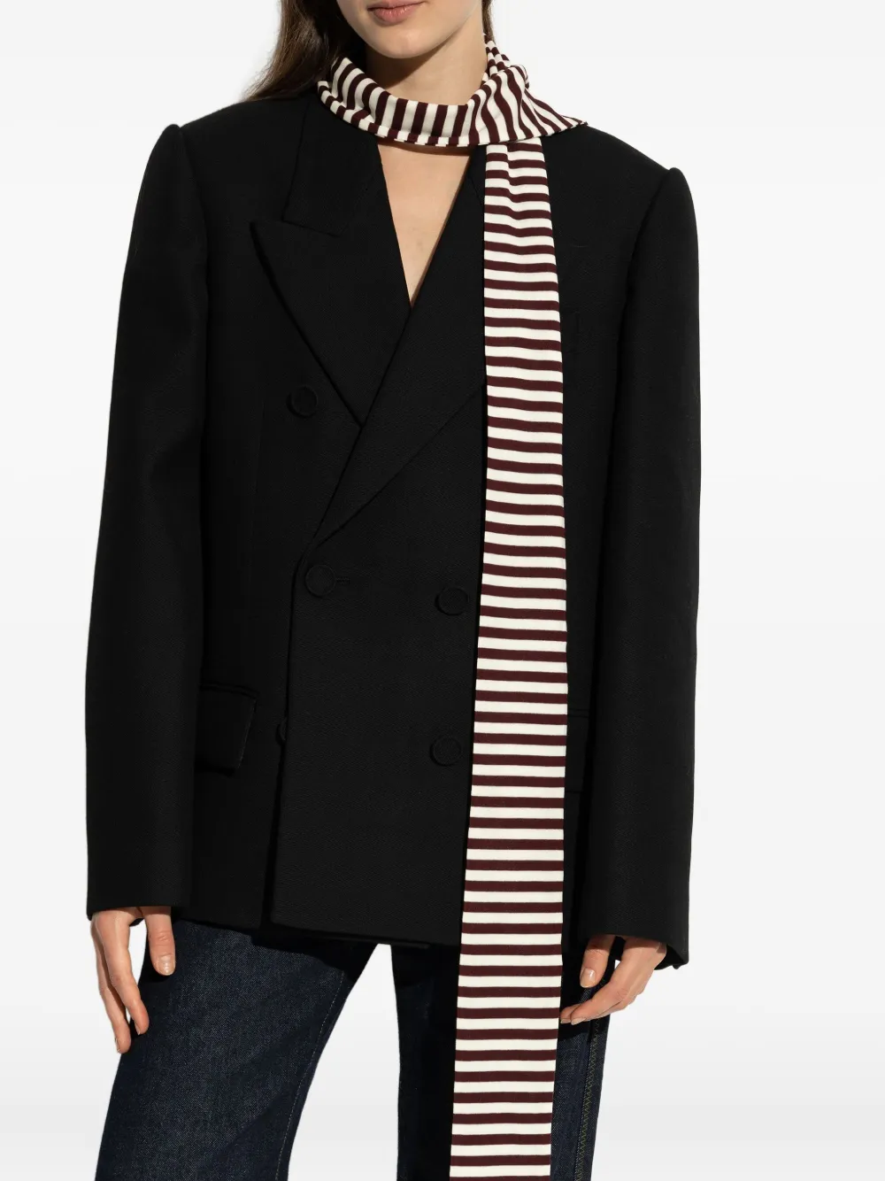 Munthe Lizi Striped Scarf In Red