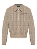 AMIRI check-pattern embroidered-logo jacket - Brown