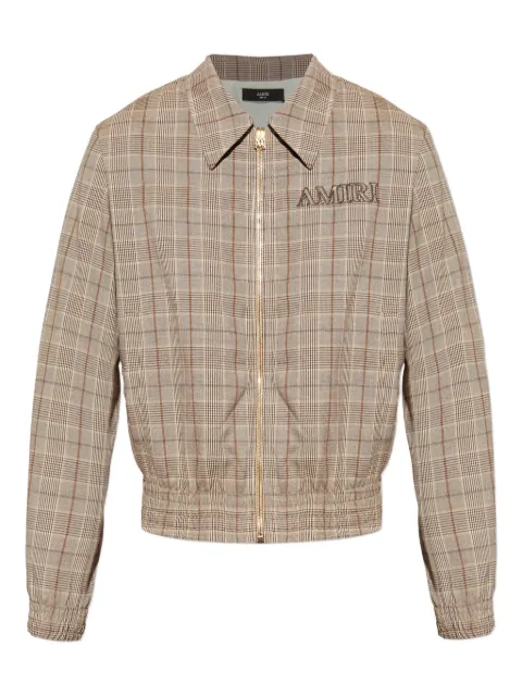 AMIRI check-pattern embroidered-logo jacket
