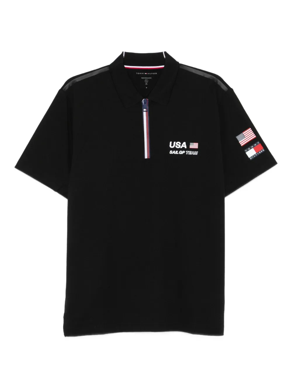 Tommy Hilfiger X U.s. Sail Gp Team Pique Polo Shirt In Black