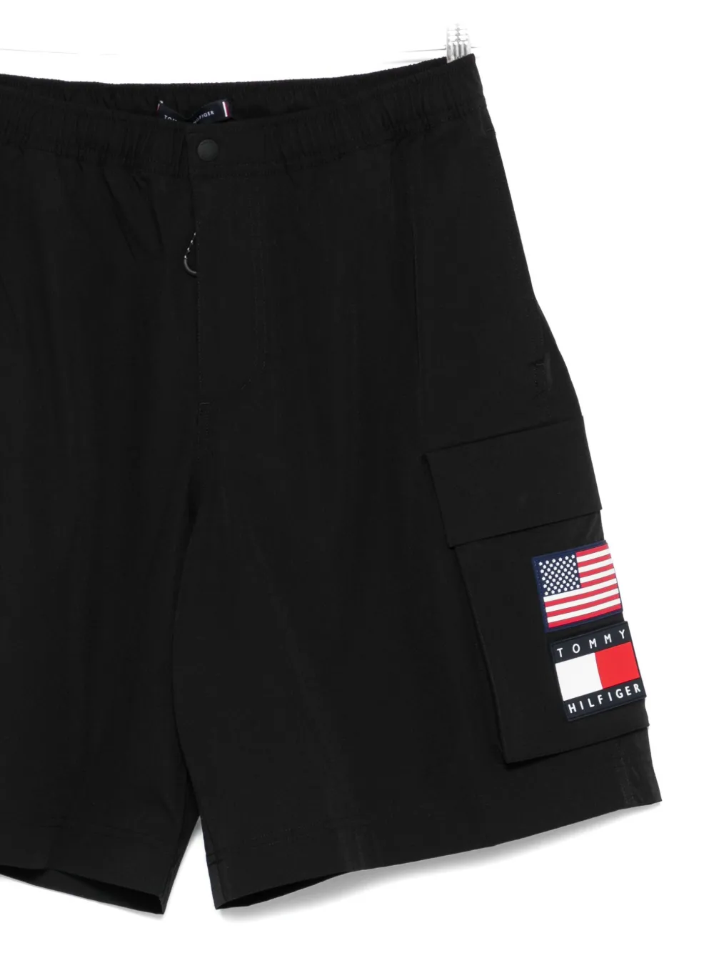 Tommy Hilfiger X Sail Gp Cargo-pocket Flag Shorts In Black