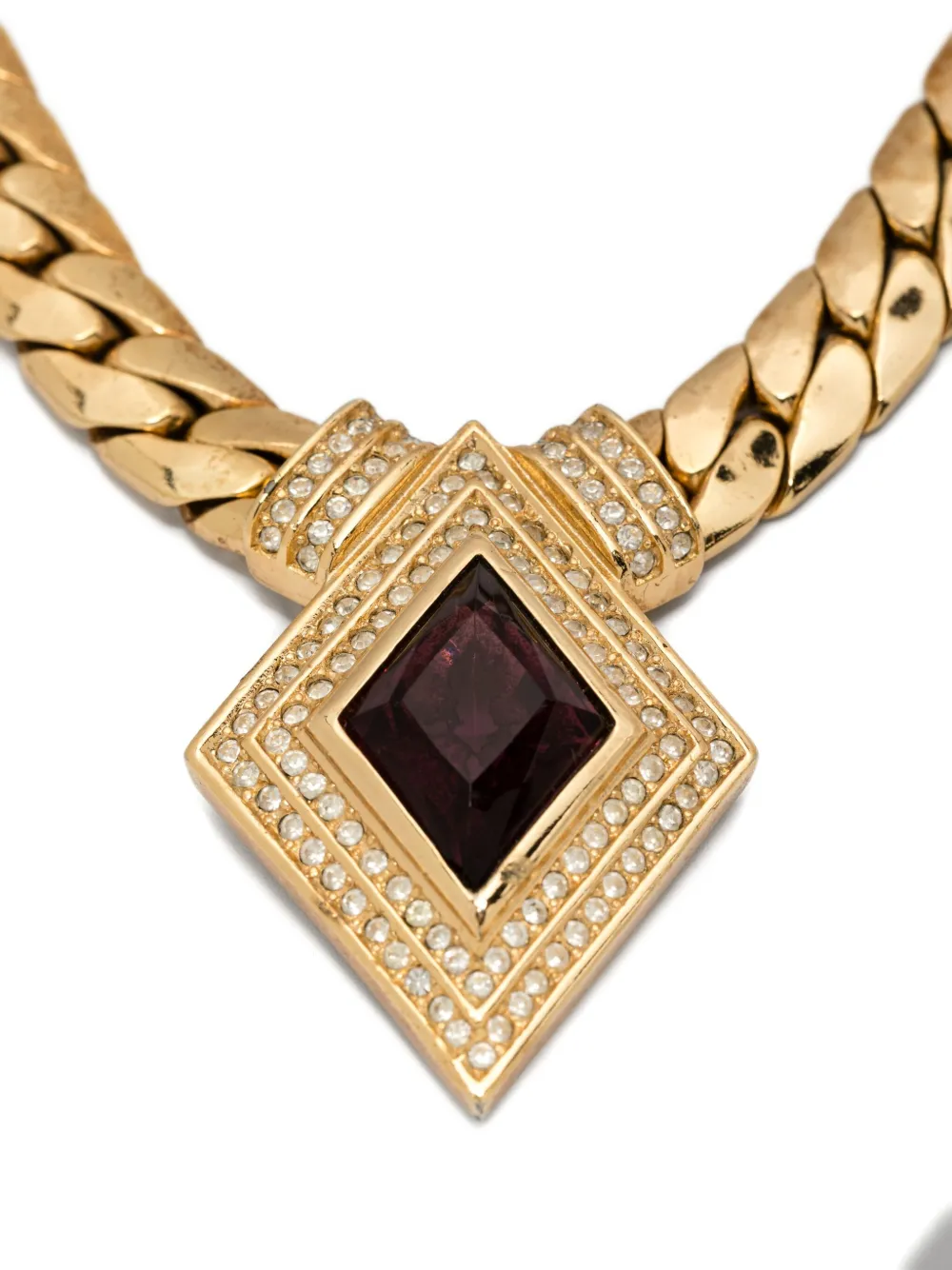 Pre-owned Dior Chain-link Necklace In Gold