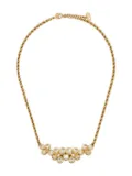 Christian Dior Pre-Owned 1990s crystal flower necklace - Gold