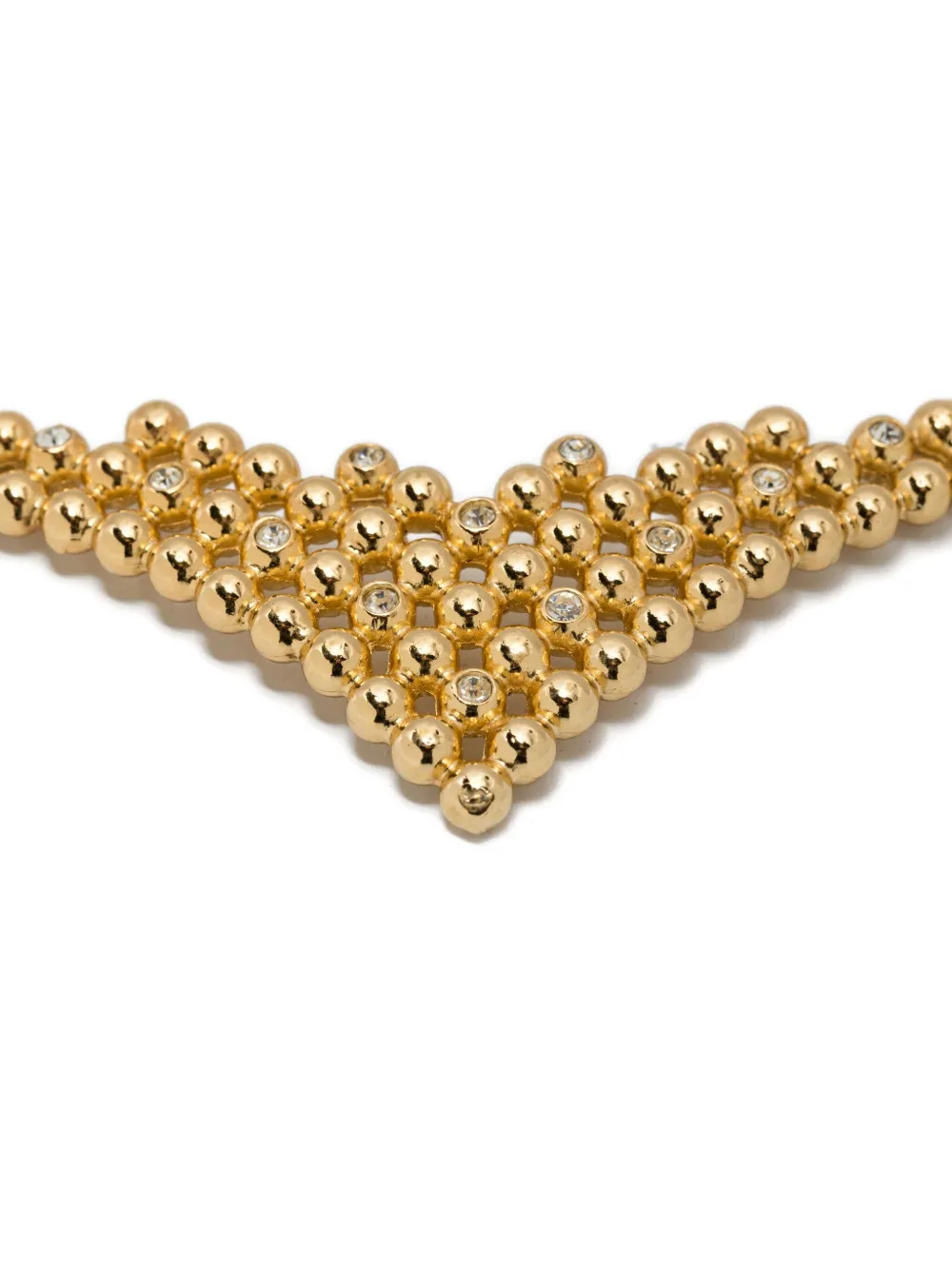 Pre-owned Dior Beaded Necklace In Gold