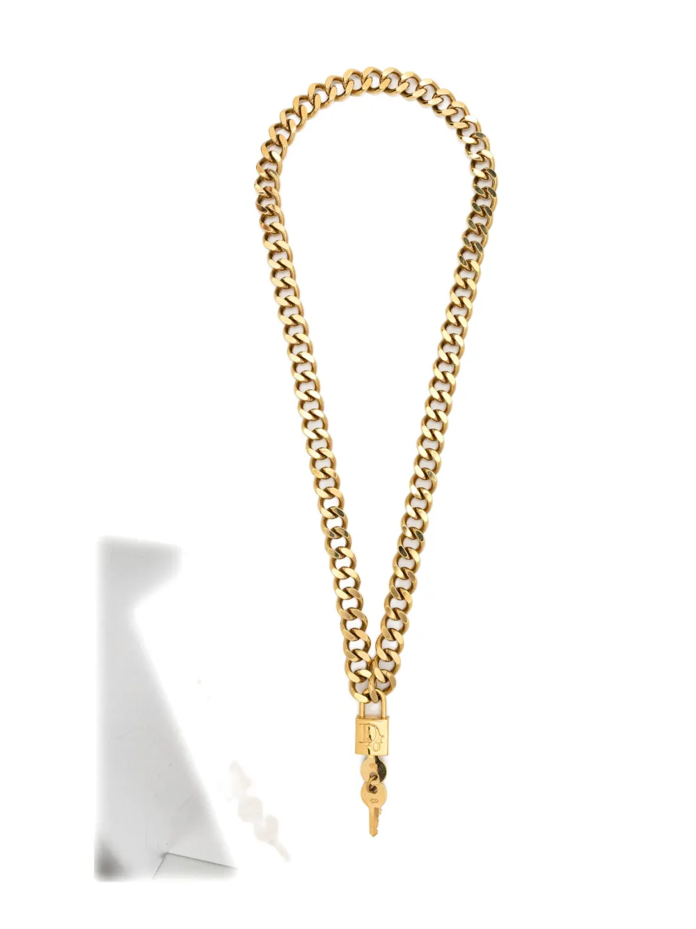Christian Dior Pre-Owned chain-lock necklace - ゴールドトーン Christian Dior Pre-Owned chain-lock necklace - ゴールドトーン