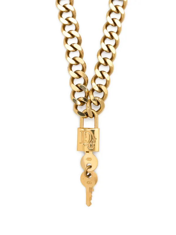 Christian Dior Pre-Owned chain-lock Necklace Gold FARFETCH KW