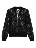 LIU JO lace-panel zip-front cardigan - Blue