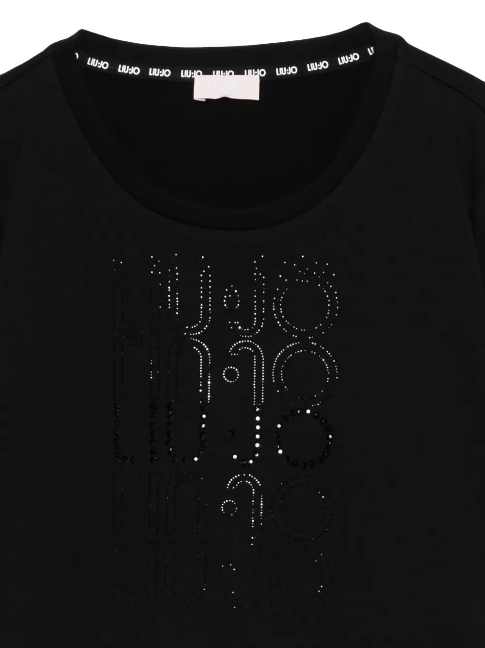 Liu •jo Rhinestone-logo Sweater In Black