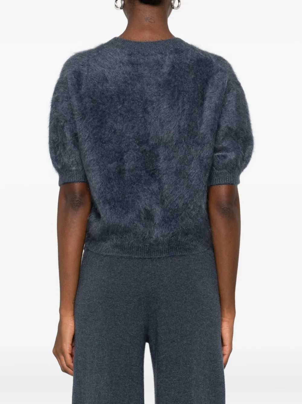 Lisa Yang Puff-sleeve Cashmere Sweater In Blue