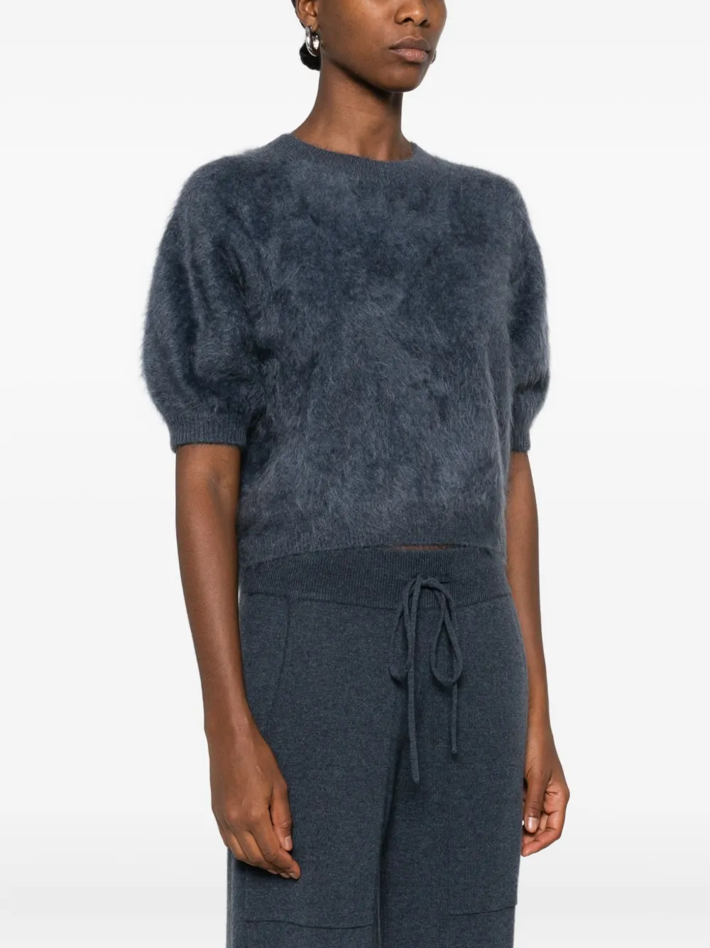 Lisa Yang Puff-sleeve Cashmere Sweater In Blue