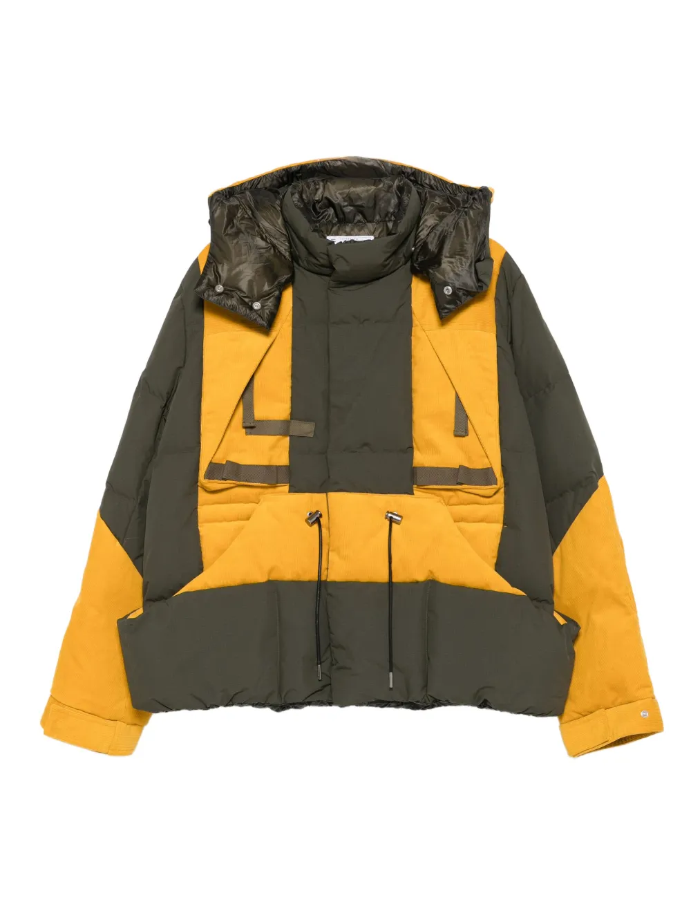 sacai フーデッド パネル パデッドジャケット - イエロー sacai フーデッド パネル パデッドジャケット - イエロー