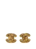 CHANEL Pre-Owned 1990-2010 Gold Plated Quilted CC Clip On Earrings costume earrings