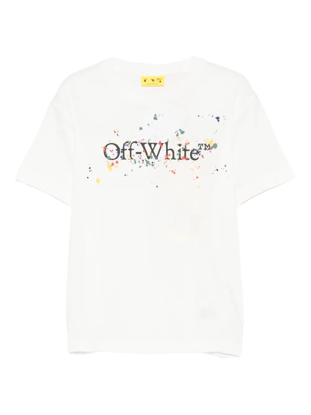 Off-White Kids paint-splatter logo-print T-shirt | White | Image 1