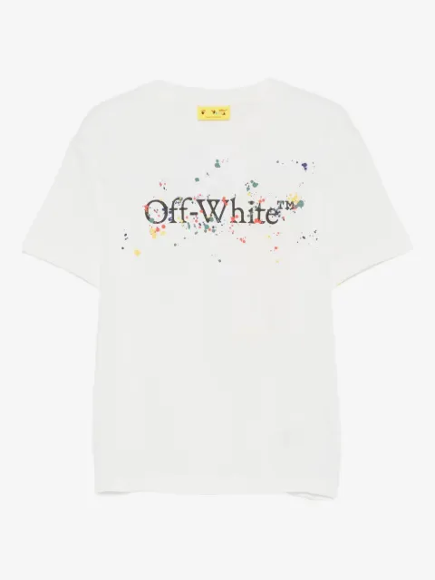 Off-White Kids playera con salpicaduras de pintura estampadas y logo