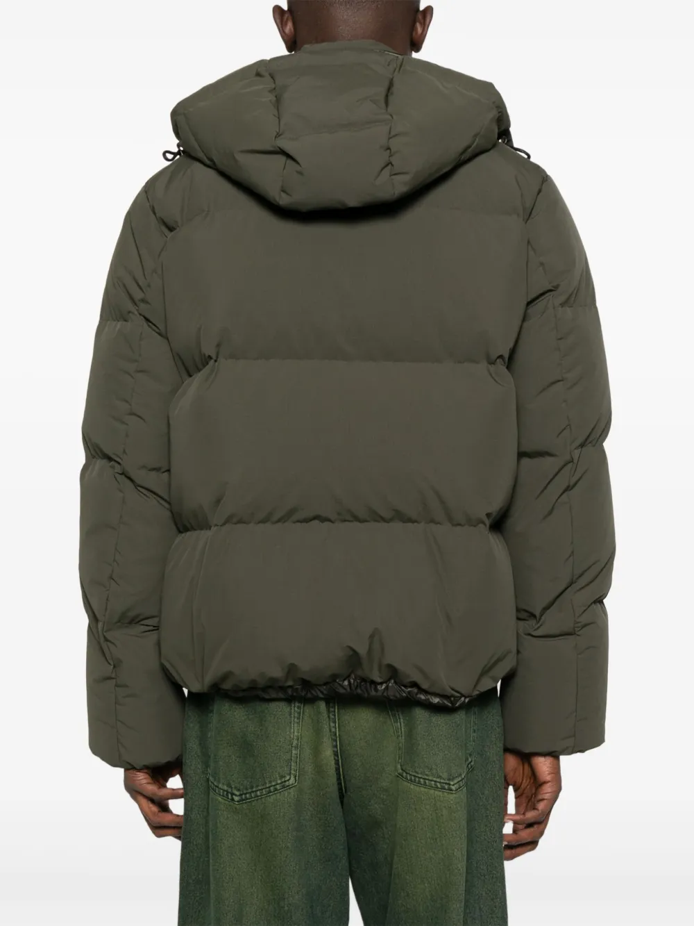 sacai Donsjack met capuchon en trekkoord Groen