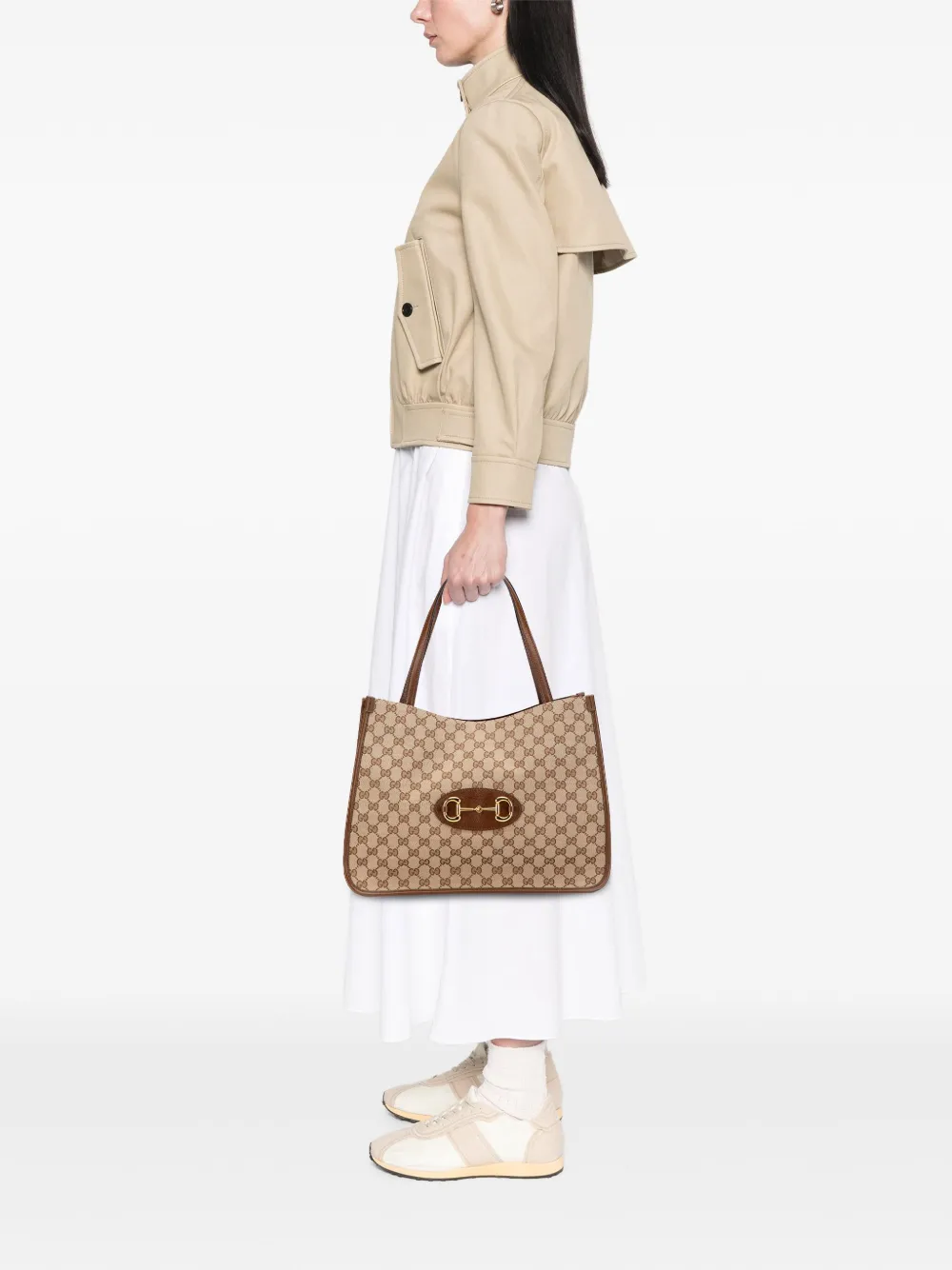 Gucci Pre-Owned 2016-2025 Medium GG Canvas Horsebit 1955 tote bag | Pre-Owned | Image 2