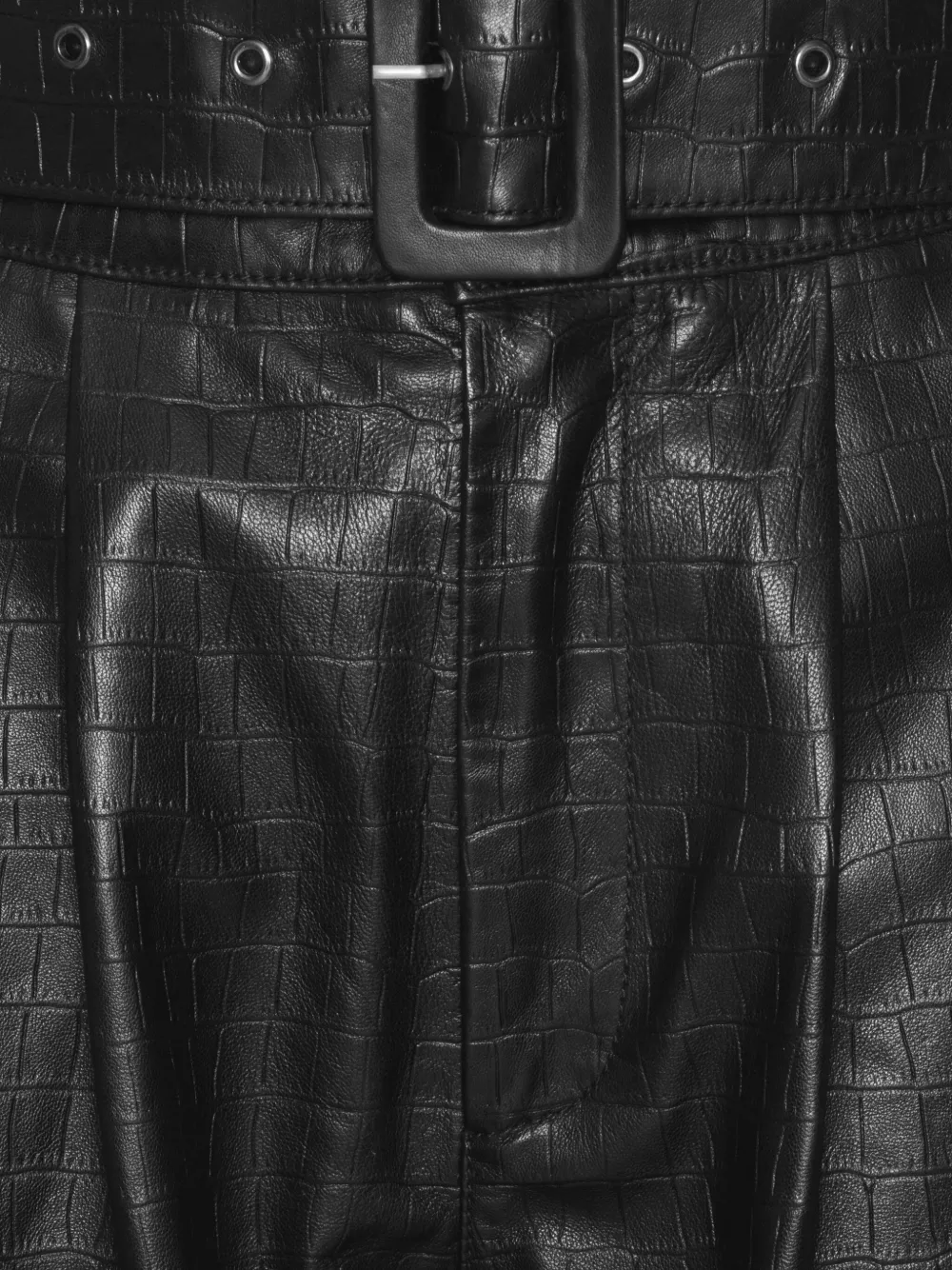 Rotate Birger Christensen Belted Leather Trousers In Black
