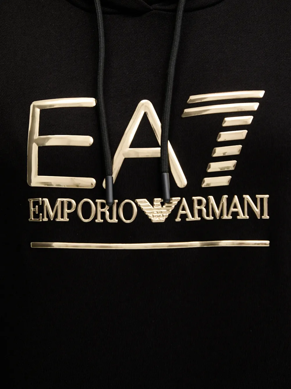Ea7 Emporio Armani Trui met capuchon en logo Zwart