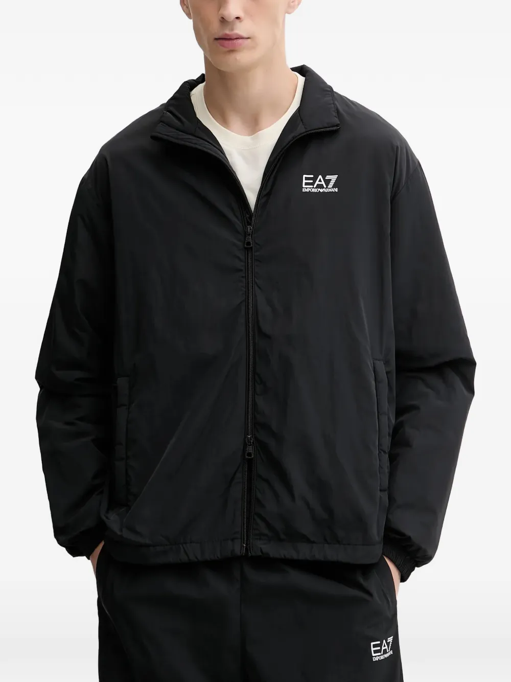 Ea7 Emporio Armani Core Identity zip-up logo tracksuit | Black | Image 1