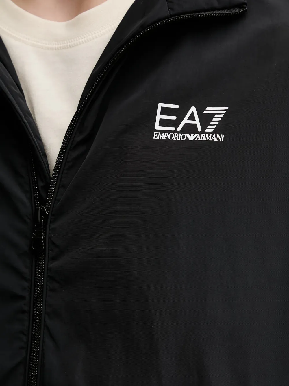 Ea7 Core Identity Zip-up Logo Tracksuit In Black