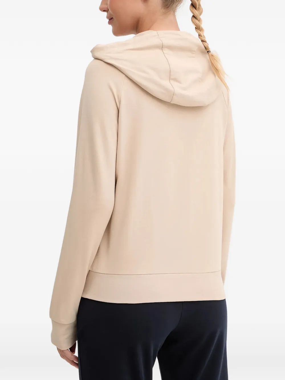 Ea7 Long-sleeve Zip-up Hoodie In Neutral
