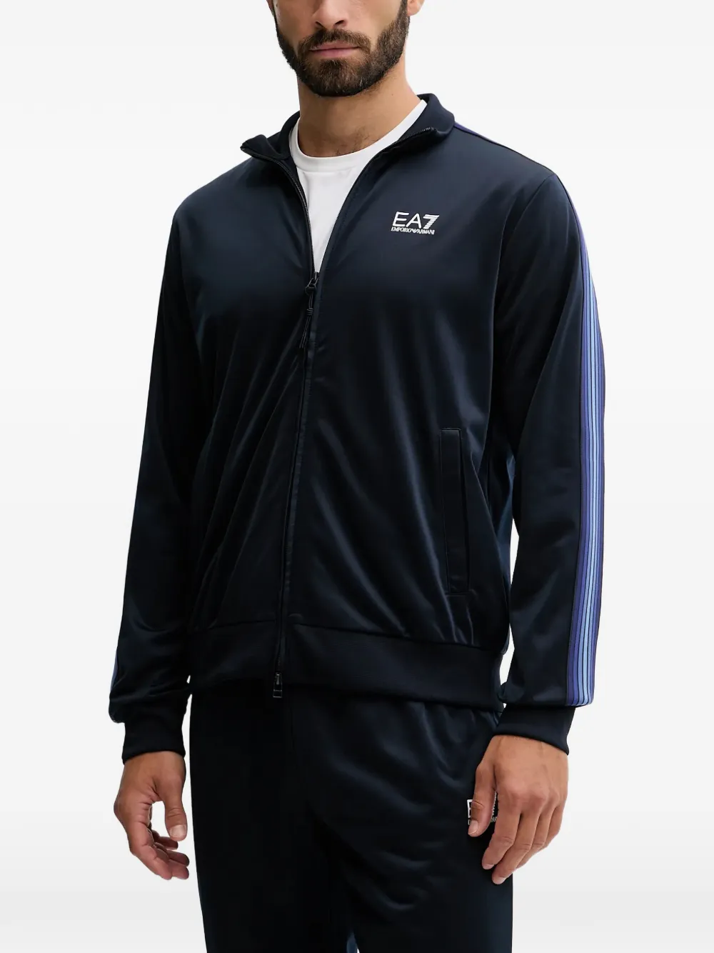 Ea7 Emporio Armani logo-detail stripe tracksuit set (set of two) | Blue | Image 1
