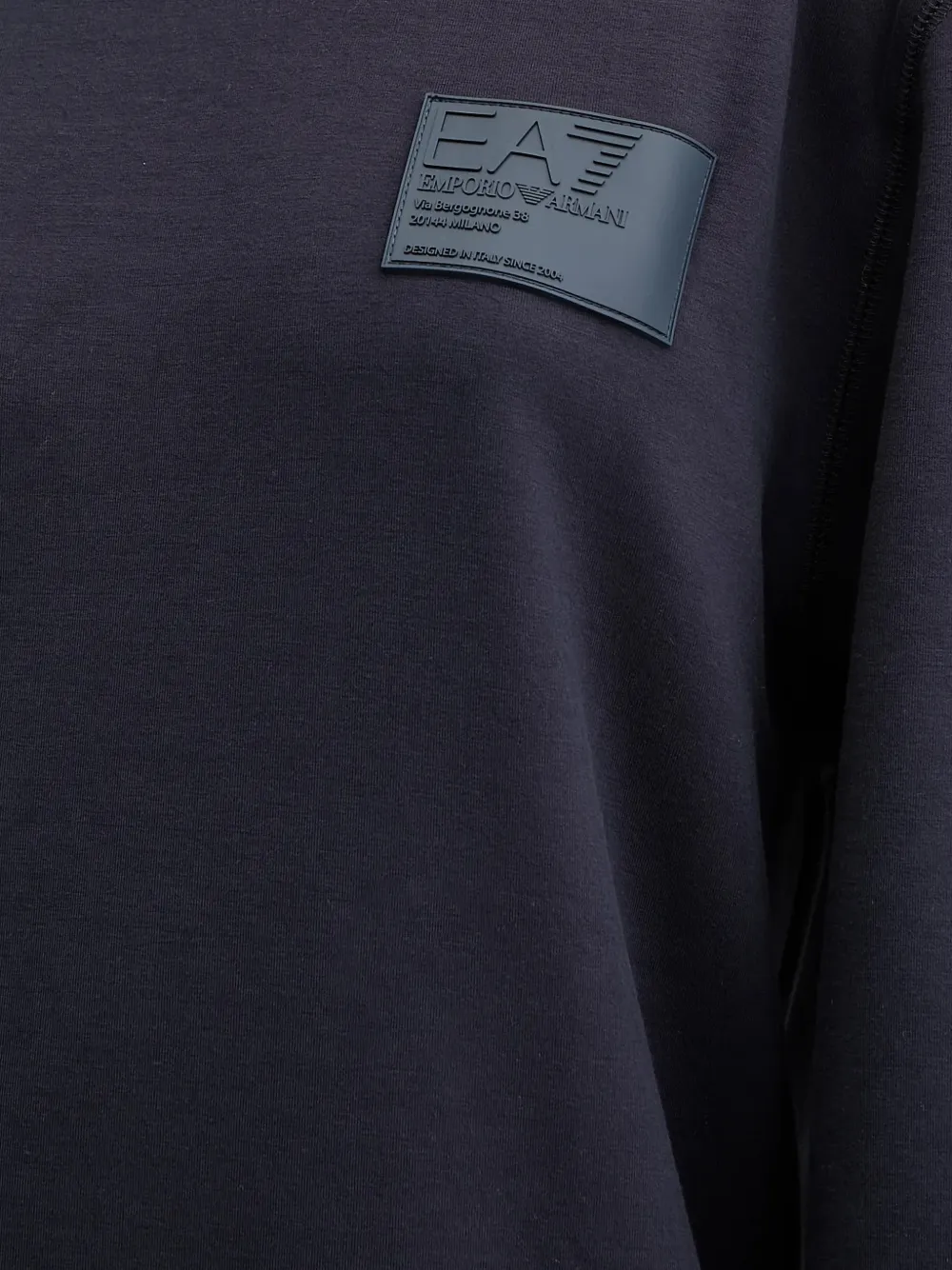 Ea7 Long-sleeve Crew-neck Sweatshirt In Blue