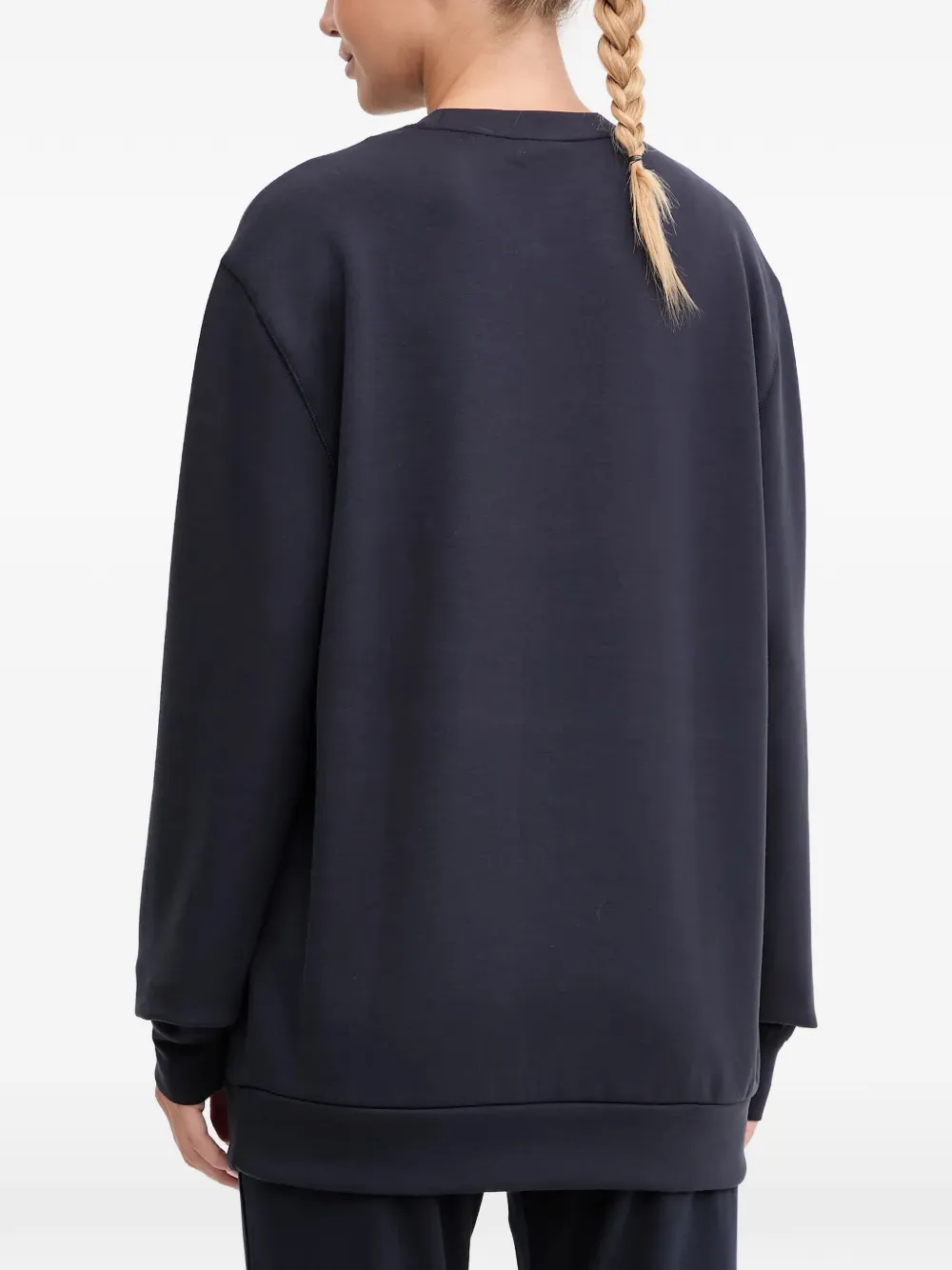 Ea7 Long-sleeve Crew-neck Sweatshirt In Blue