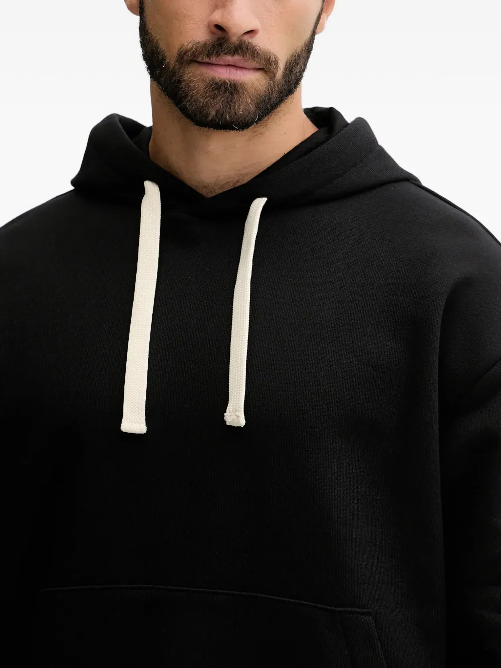 Ea7 Long-sleeve Drawstring Hoodie In Black