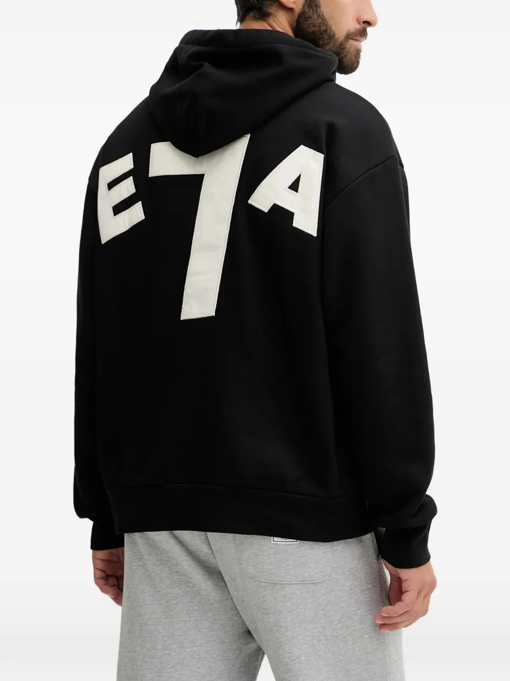 Ea7 Long-sleeve Drawstring Hoodie In Black