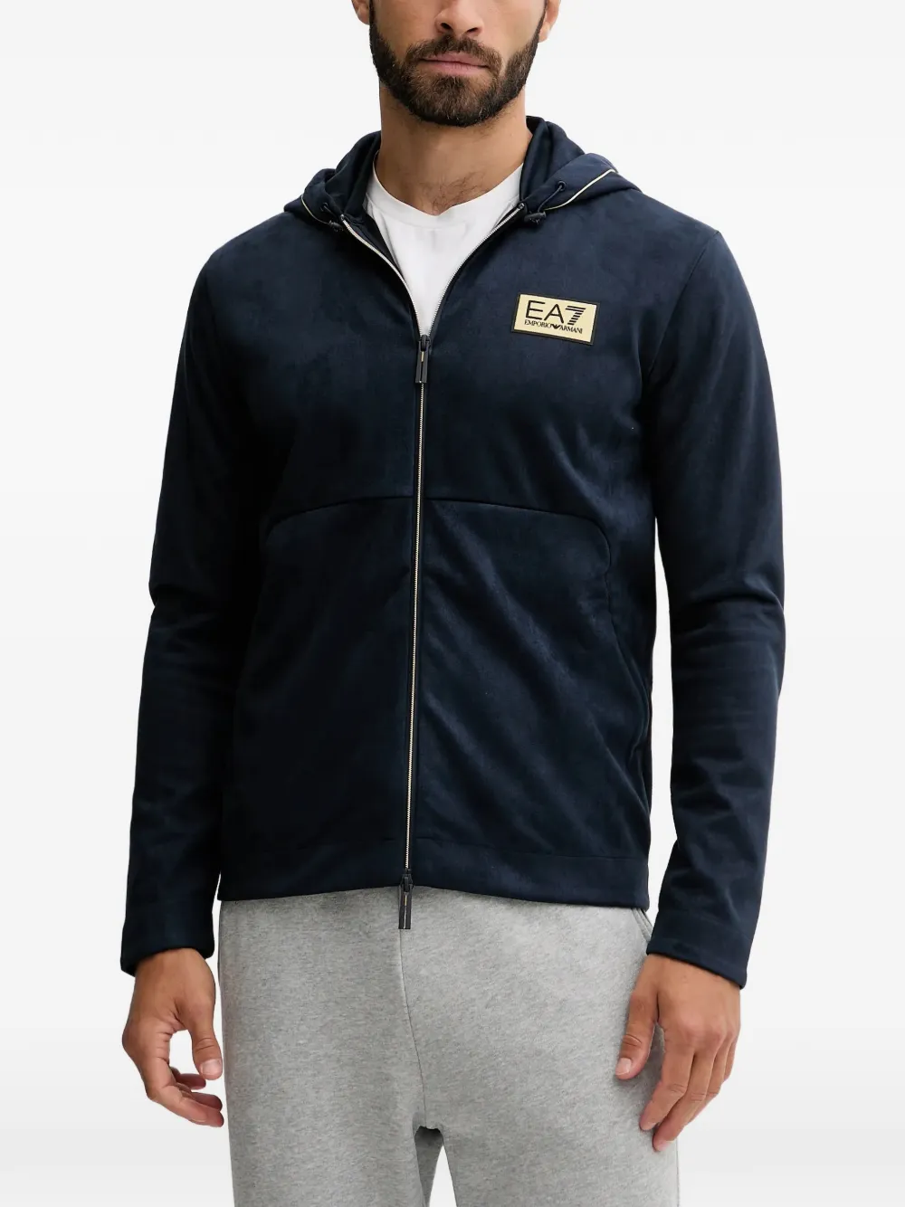 Ea7 Emporio Armani zip-up hoodie - Blu