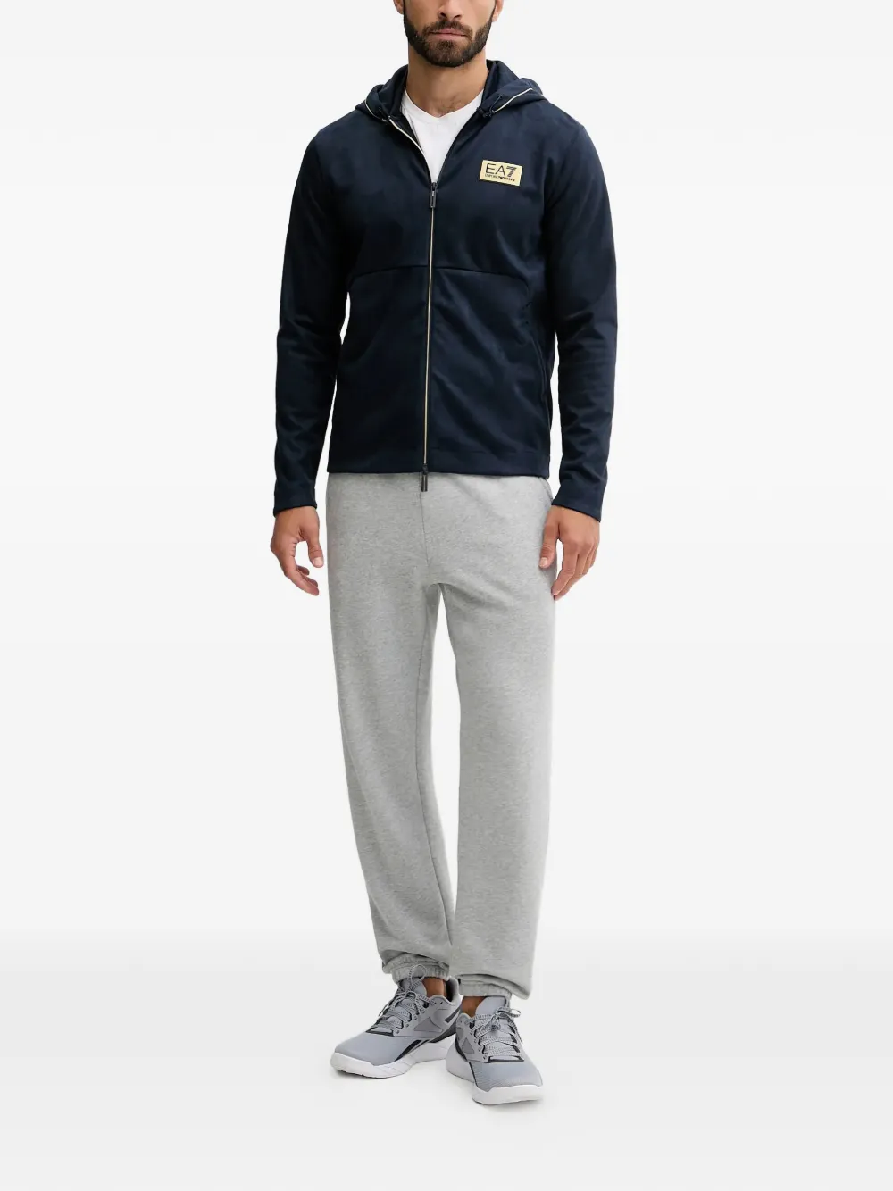 Ea7 Zip-up Hoodie In Blue