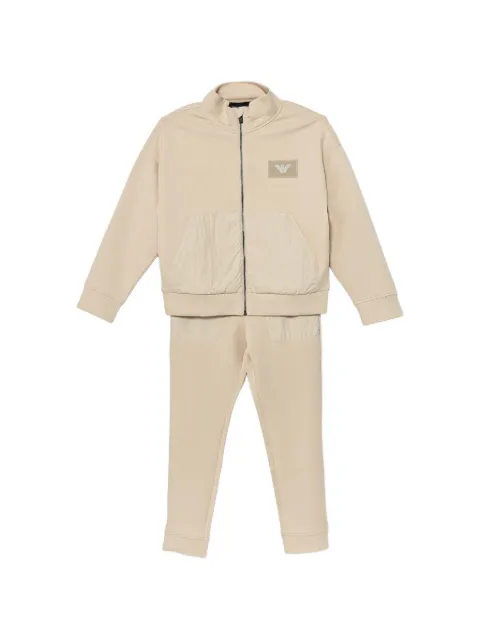 Emporio Armani Kids zip-up logo-patch tracksuit set