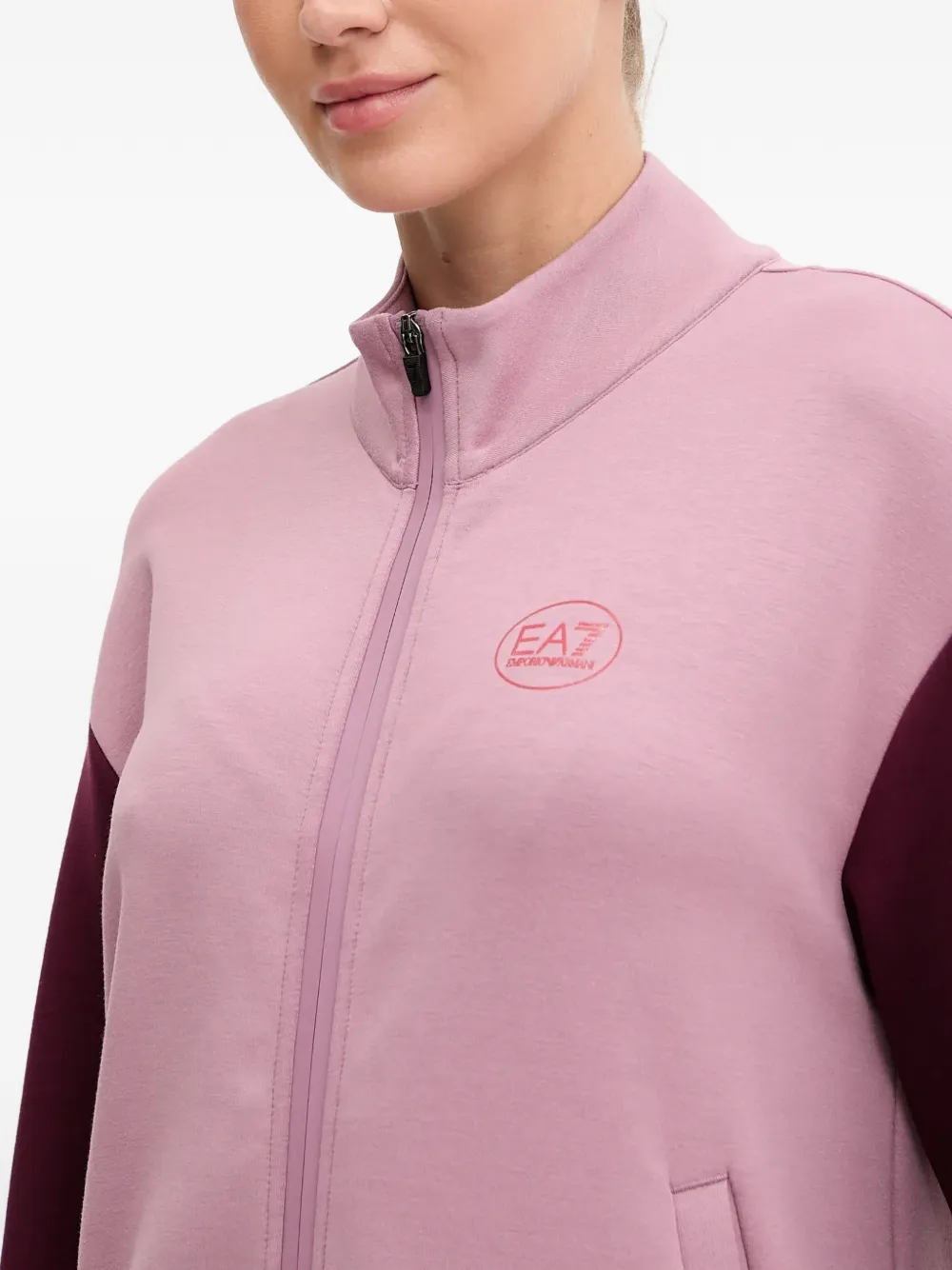 Ea7 Tennis Pro Zip-up Logo Tracksuit In Pink