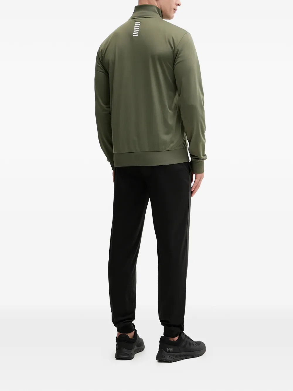 Ea7 Emporio Armani zip-up long-sleeve sweatshirt Groen