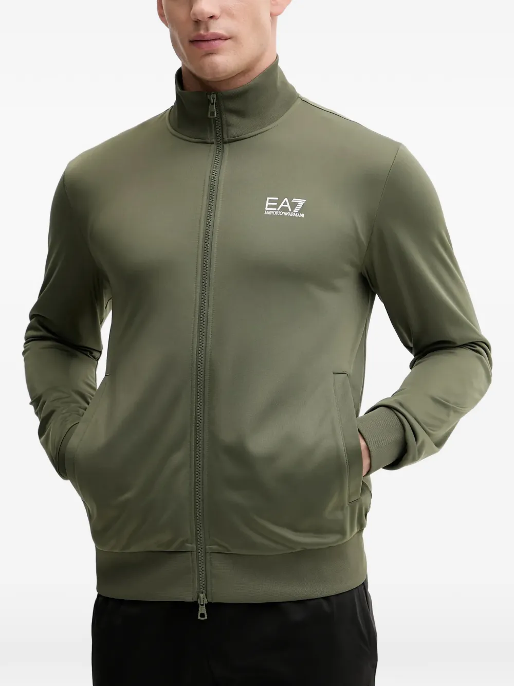 Ea7 Emporio Armani zip-up long-sleeve sweatshirt - Verde