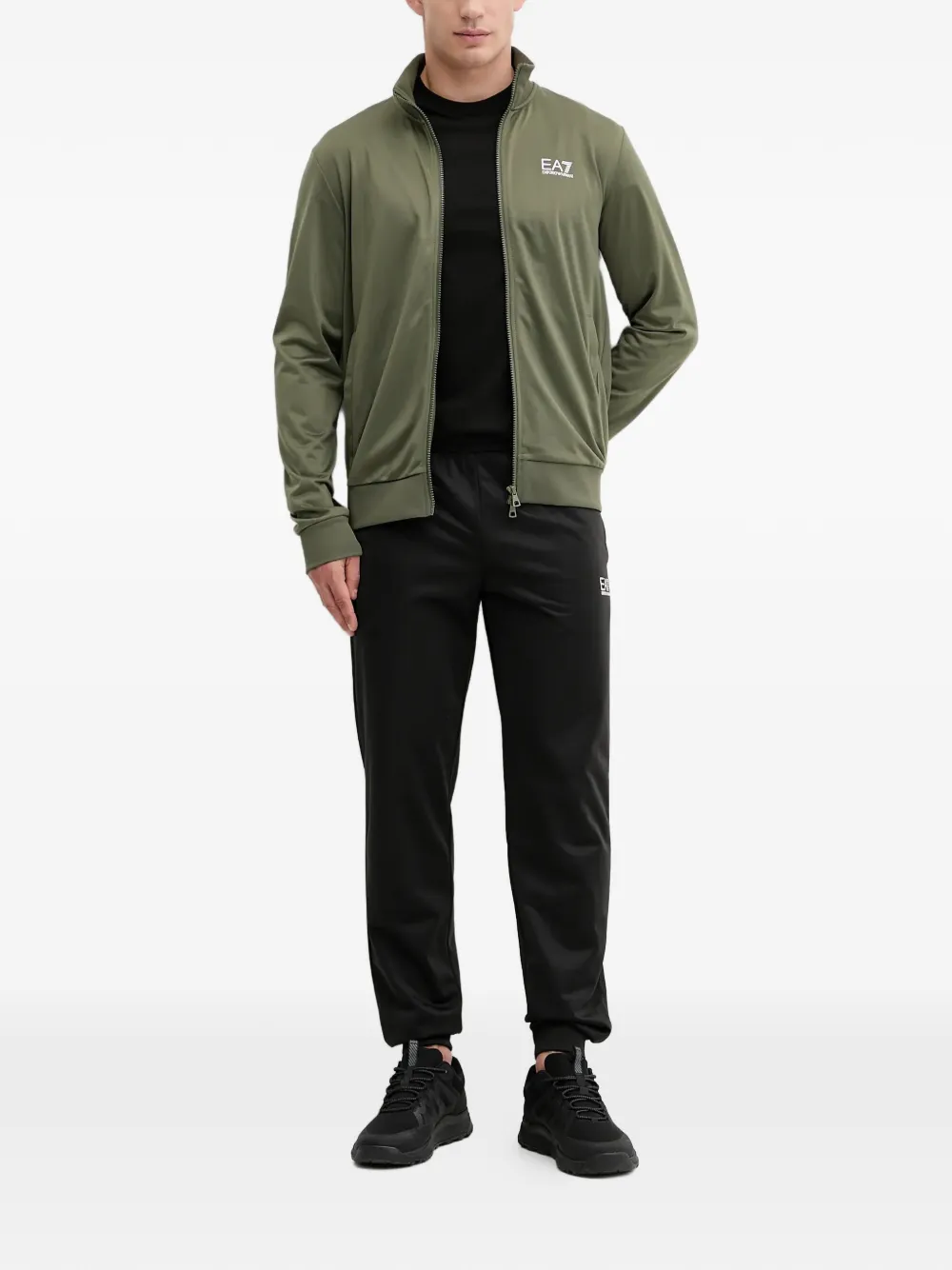 Ea7 Emporio Armani zip-up long-sleeve sweatshirt - Groen