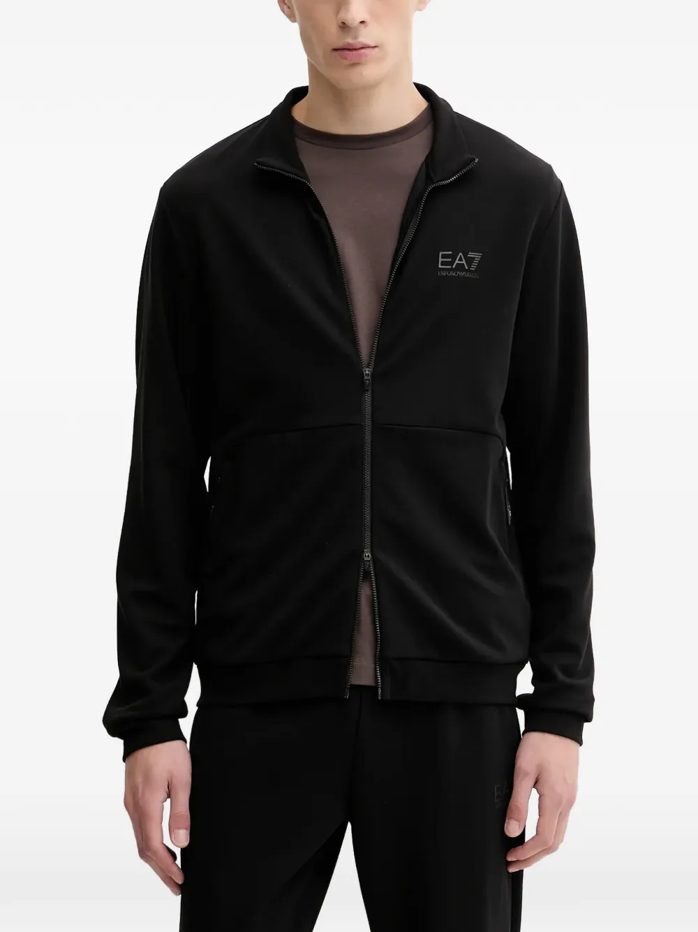 Ea7 Emporio Armani long-sleeve logo-detail sweatshirt - Nero