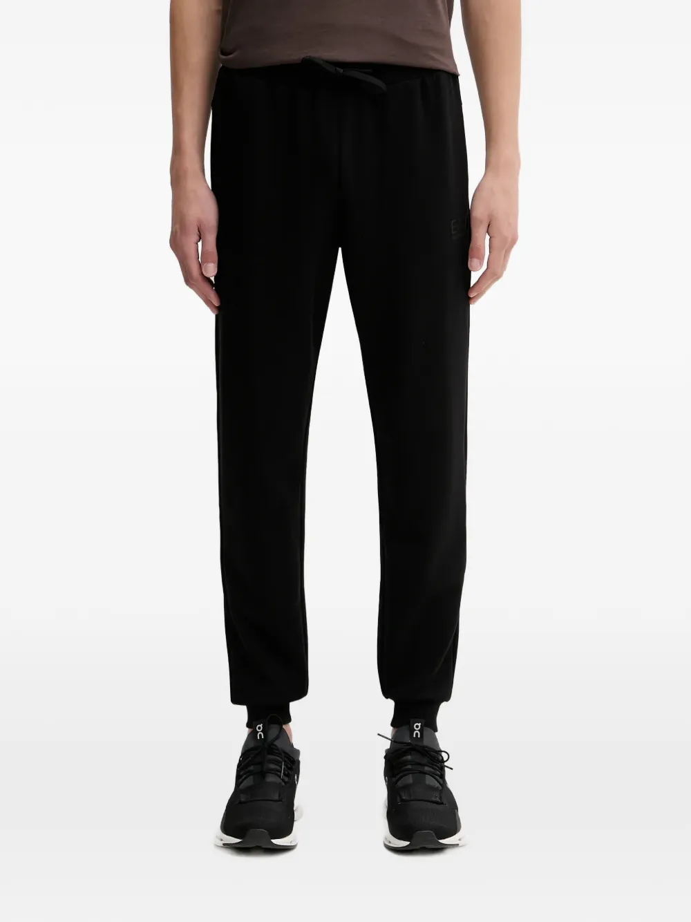 Ea7 Long-sleeve Logo-detail Sweatshirt In Black