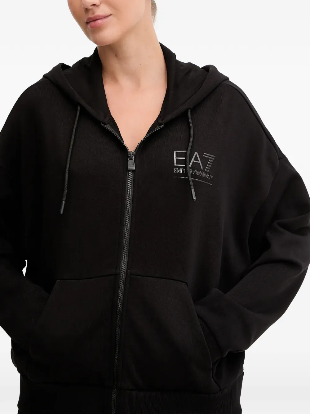 Ea7 Logo-detail Zip-up Drawstring Track Pants Set (set Of Two) In Black