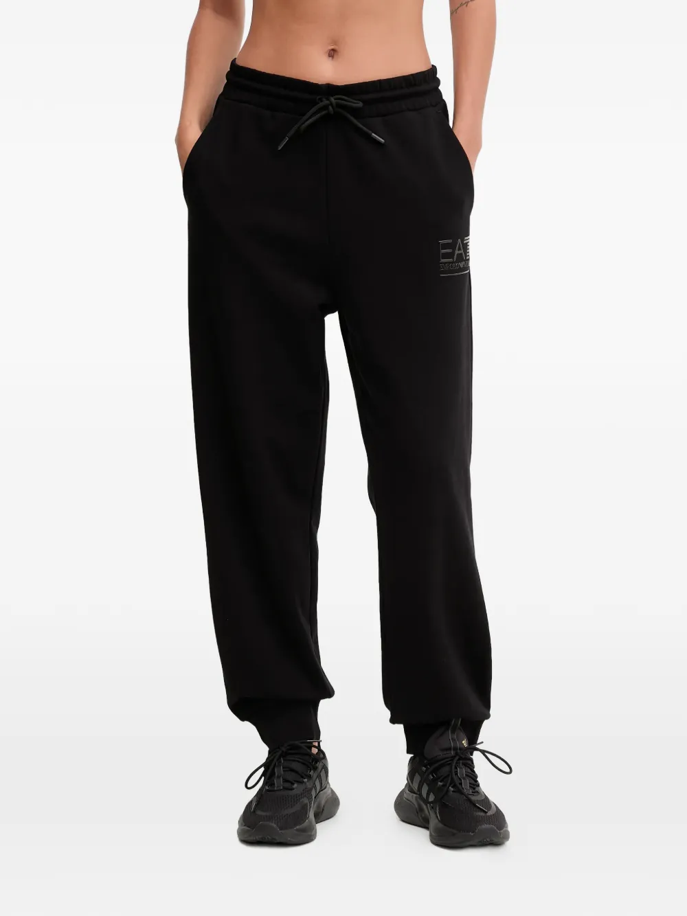 Ea7 Logo-detail Zip-up Drawstring Track Pants Set (set Of Two) In Black
