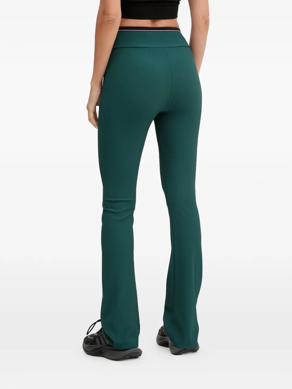 Ea7 Emporio Armani elastic-waist logo-patch trousers Groen