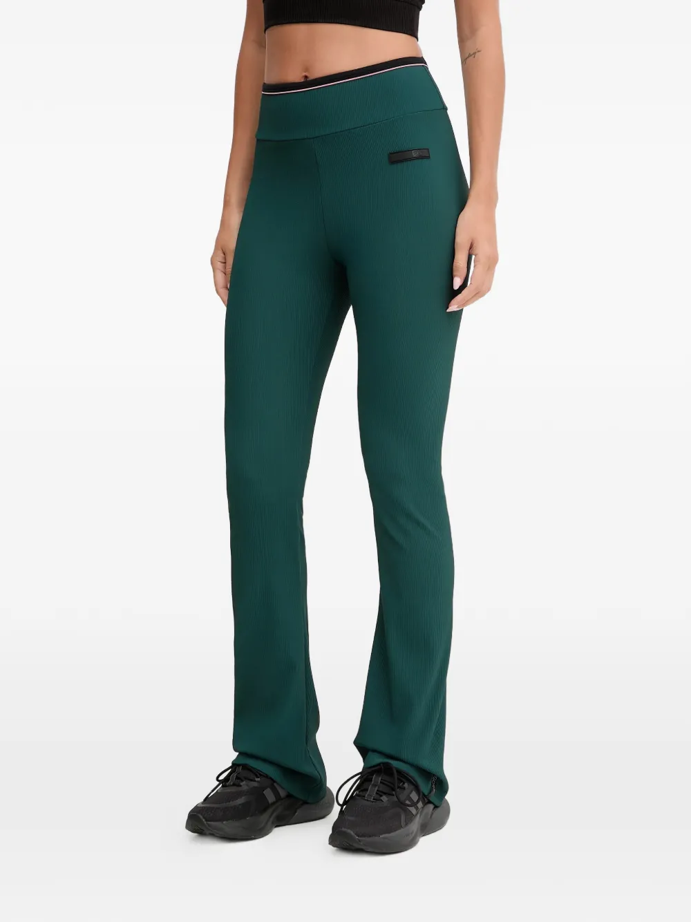 Ea7 Emporio Armani elastic-waist logo-patch trousers - Verde