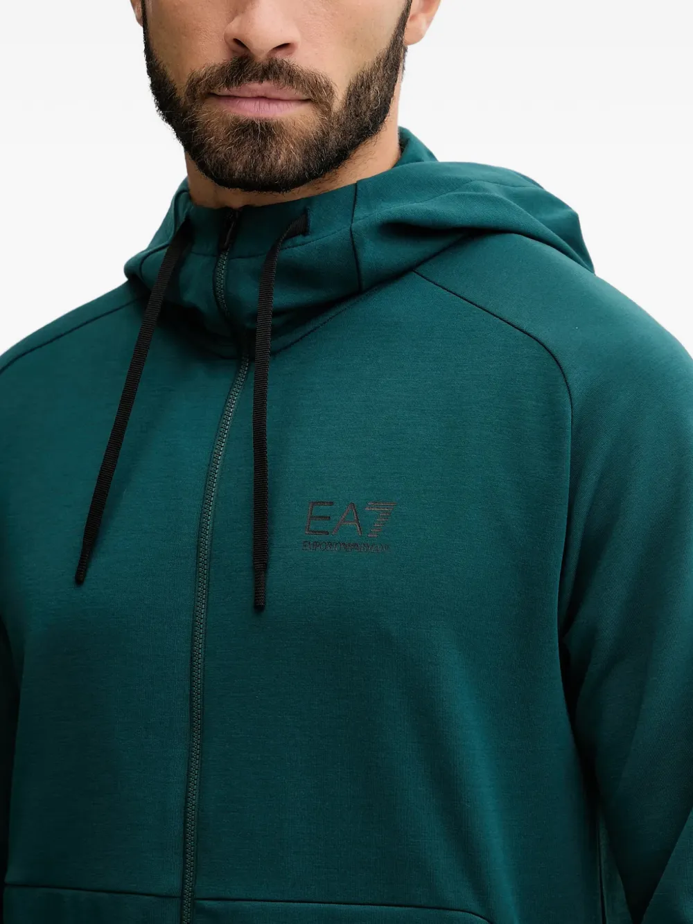 Ea7 Zip-up Hooded Tracksuit Set (set Of Two) In Green