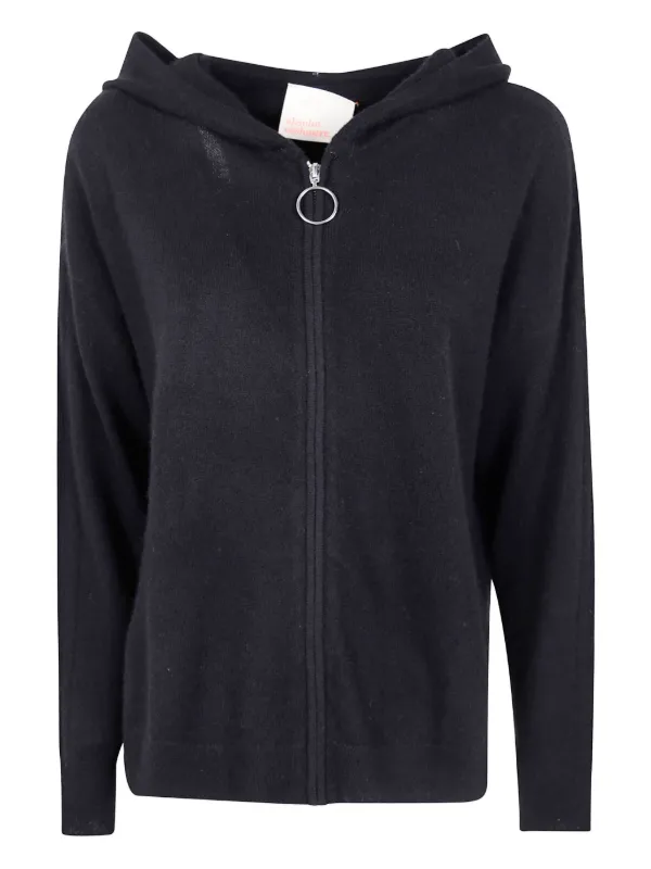 Absolut Cashmere Hooded zip-front Cashmere Cardigan Black