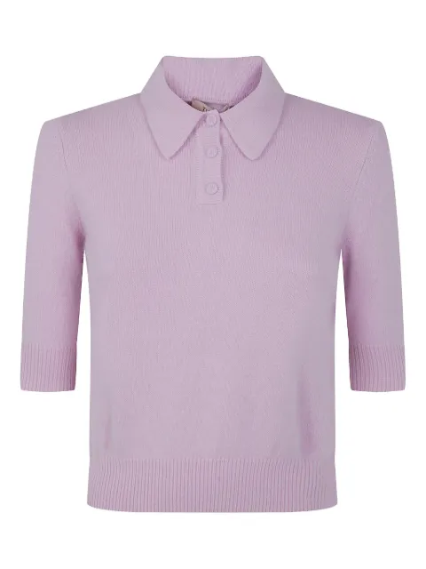 TWINSET playera tipo polo tejida de canalé