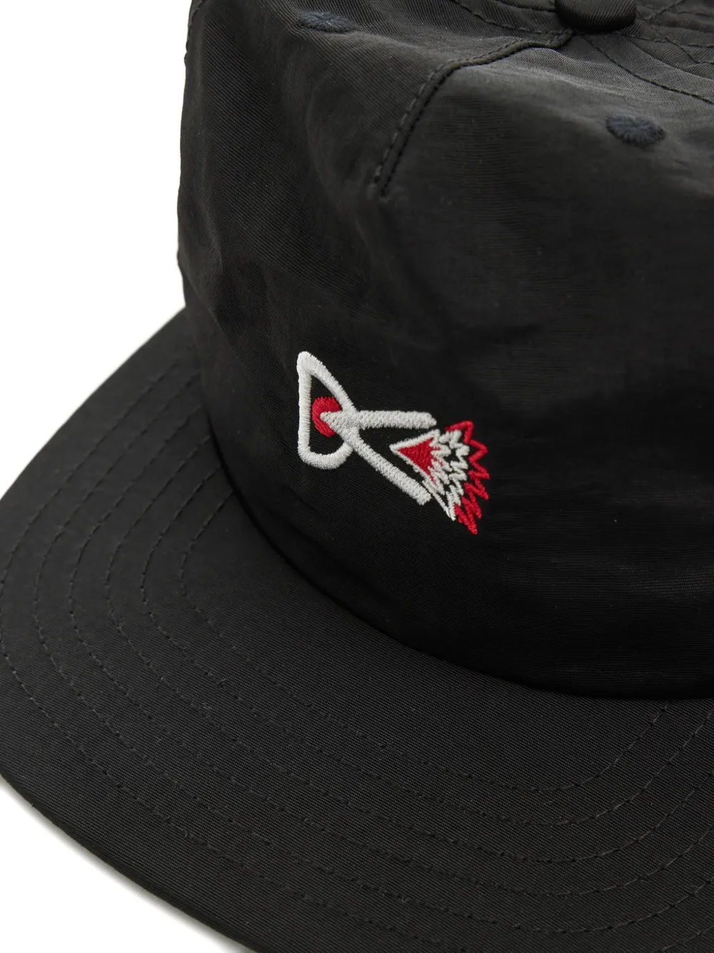 District Vision Embroidered-panel Cap In Black