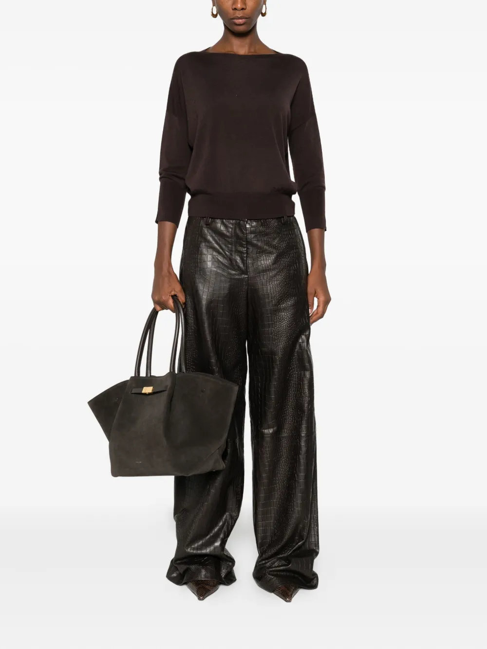 Incotex boat-neck three-quarter sleeve sweater | Knitted Sweaters | Image 2