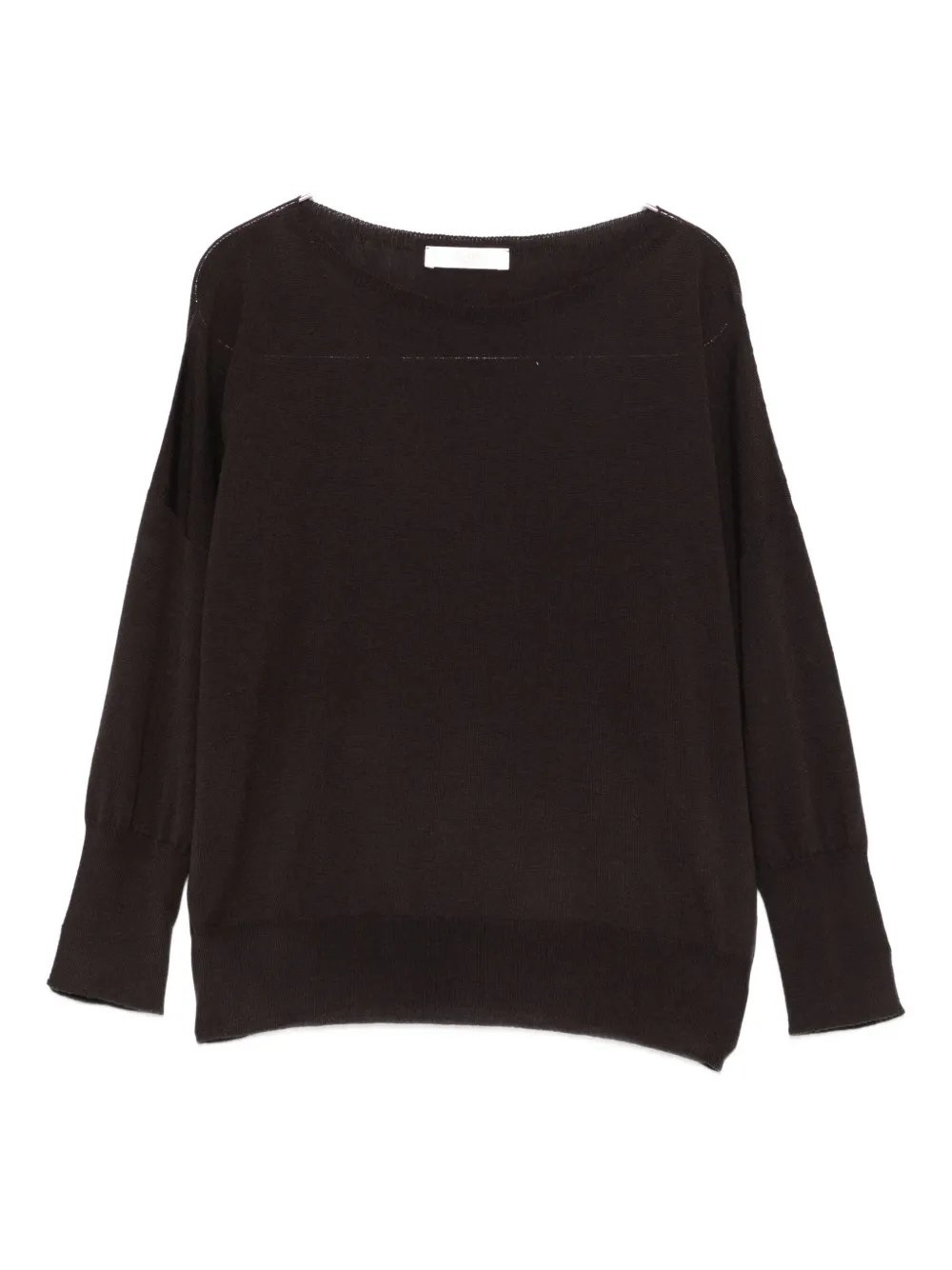 Incotex boat-neck three-quarter sleeve sweater | Brown | Image 1
