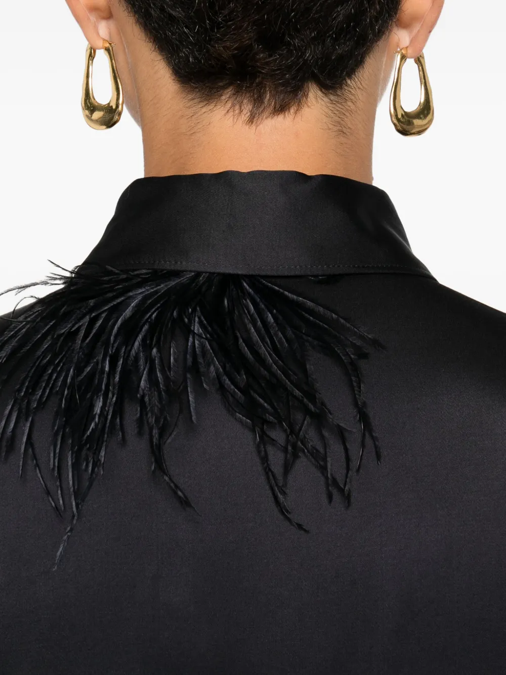 Incotex blouse met lintdetail Zwart